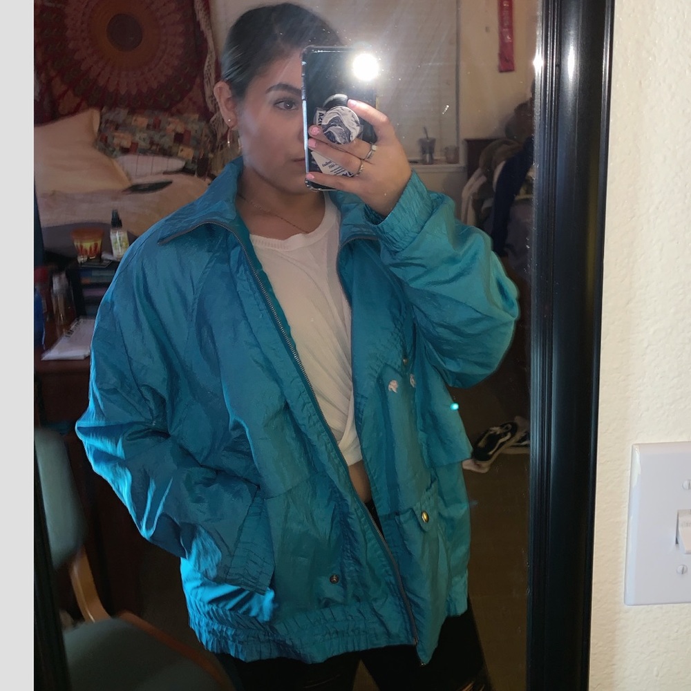 Vintage Blue Windbreaker Jacket